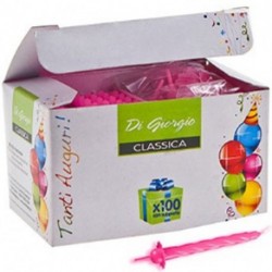 CANDELINE COMPLEANNO ROSA 100PZ.D.0,5