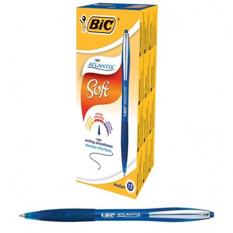 PENNA BIC ATLANTIS SOFT BLU PUNTA MEDIA