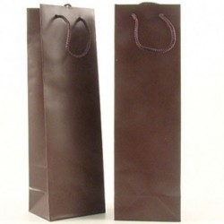 SHOPPER PER BOTTIGLIA 12X39+9 MARRONE