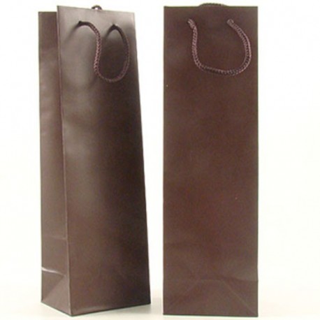 SHOPPER PER BOTTIGLIA 12X39+9 MARRONE