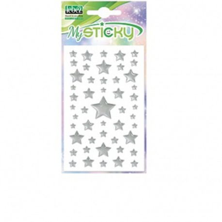 STELLE ADESIVE ARGENTO GLITTER - 80549