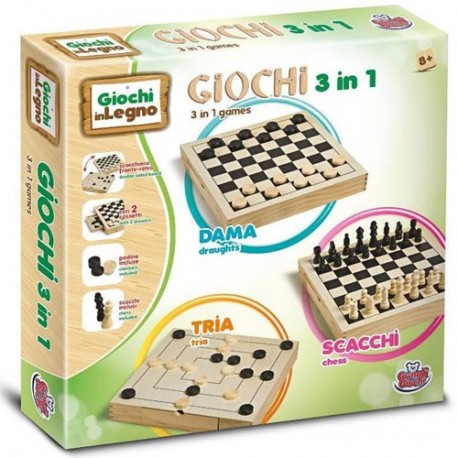 GG GIOCO DAMA+SCACCHI 30X30 LEGNO -