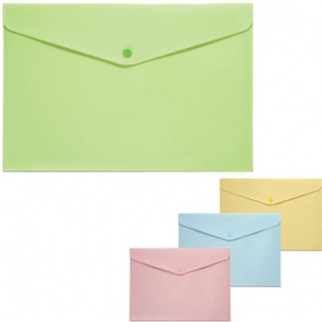 BUSTA CON BOTTONE PASTEL A4 4PZ - 81065
