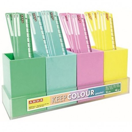 ESP. 48 RIGHELLI 16CM KEEP COL.PASTEL