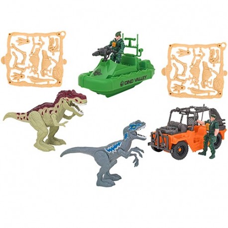 PLAYSET DINOSAURI C/VEICOLO/PERSONAGGIO/