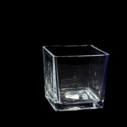 VASO IN VETRO " CUBO"  12X12  - 08550