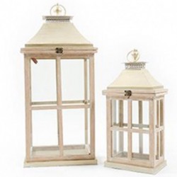 SET 2 LANTERN LEGNO/FERRO