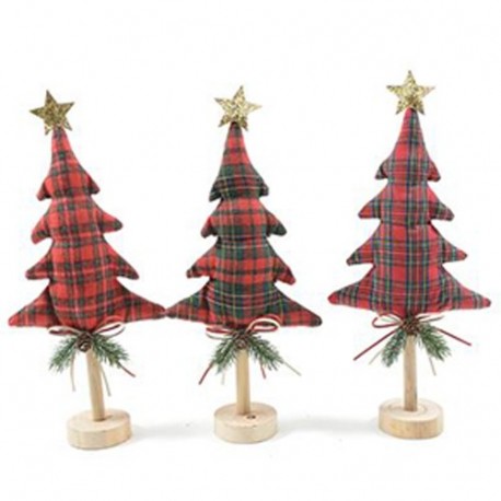 ALBERO NATALIZIO "TARTAN" 16,5X7XH.37CM