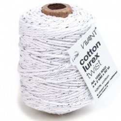 NASTRO COT. LUREX CORD 50MX2MM BIANCO  -