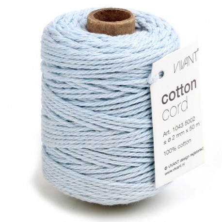 NASTRO COTTON CORD 50MX2MM CELESTE  -