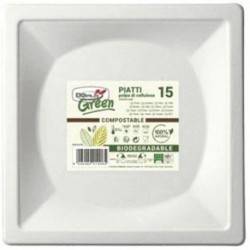 PIATTI DOPLA QUADRI 203X203MM 15PZ. BIO