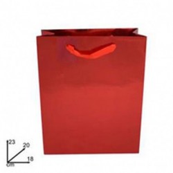 SHOPPER NATALE 23X18X10CM METAL ROSSO  -