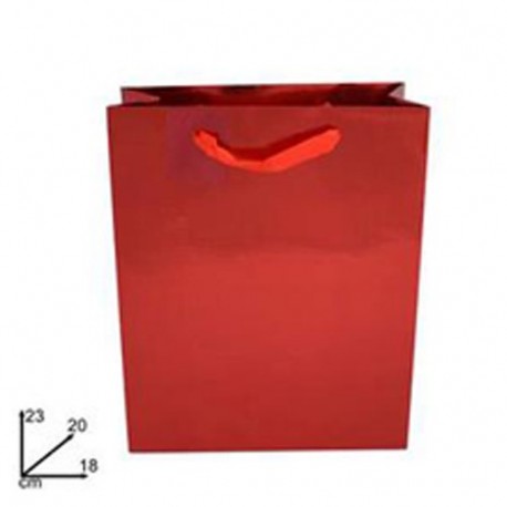 SHOPPER METALL. 23X18X10CM ROSSO  -