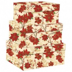 SET 3 SCATOLE GRANDE POINSETTIA -