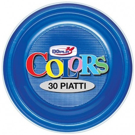 PIATTI PIANI DOPLA BLU 30PZ D.22 - 01490