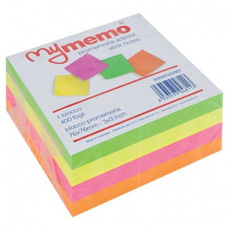 CUBO POST-IT MEMO TIP 54 ASS.FLUO 76X76