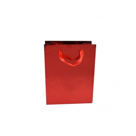 SHOPPER NATALE 32X26X10CM METAL ROSSO  -