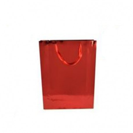 SHOPPER NATALE 50X38X10CM METAL ROSSA