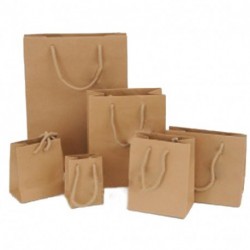 BORSA IN CARTA 36X41+2 BEIGE MANICO IN