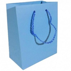 SHOPPER IN CARTA 22X29+10CM CELESTE M/