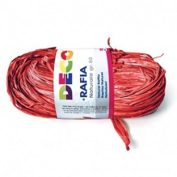 RAFIA NATURALE PACCHETTO 50GR ROSSO