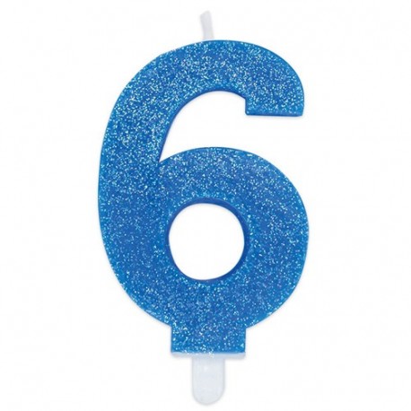 CANDELINA N°6 SWEETY CELESTE GLITTER