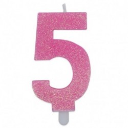 CANDELINA N°5 SWEETY ROSA GLITTER -