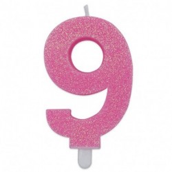 CANDELINA N°9 SWEETY ROSA GLITTER -