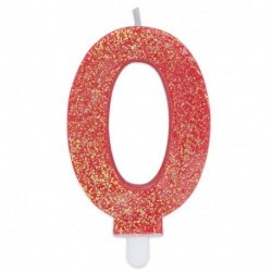 CANDELINA N°0 SWEETY ROSSO GLITTER -