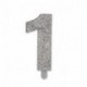 CANDELINA N°1 SWEETY ARGENTO GLITTER -
