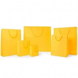 SHOPPER IN CARTA 16X19+8CM GIALLO MANICO