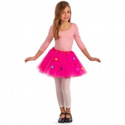 TUTÙ BIMBA FUCSIA CON POIS COLORATI L.CM