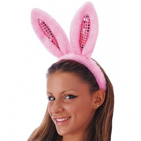 CERCHIETTO CONIGLIETTA ROSA IN PELUCHE H