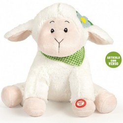 PELUCHE PECORA CON VERSO E FOULARD 25CM