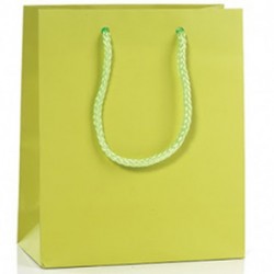 BORSA IN CARTA 35X32+25CM VERDE MELA  -