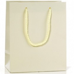 BORSA IN CARTA 35X32+25CM AVORIO  -