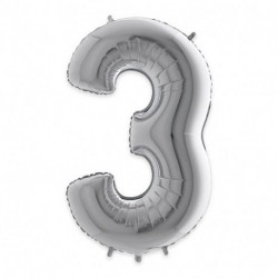 PALLONCINI MYLAR N°3 102CM ARGENTO 40"