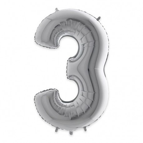 PALLONCINI MYLAR N°3 102CM ARGENTO 40"