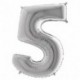 PALLONCINI MYLAR N°5 36CM ARGENTO 14" -