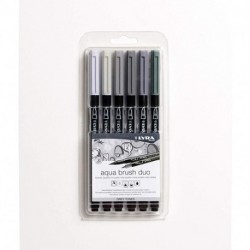 PENNARELLI LYRA AQUA BRUSH DUO GREY 6PZ