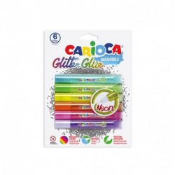 COLLA CARIOCA GLITTER NEON 6X10,5 BLISTE