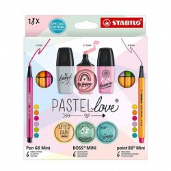 SET STABILO 18PZ. PASTELLOVE - 77/5-8-5