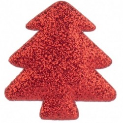 SET 6 ALBERI GLITTER ROSSI ADESIVO  -