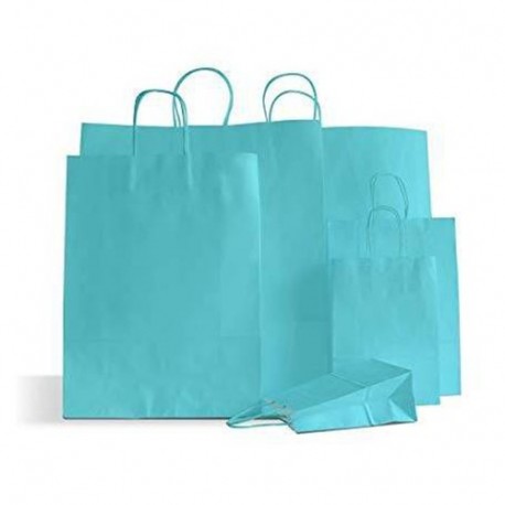 BORSA IN CARTA 22X10X29 AZZURRO  -