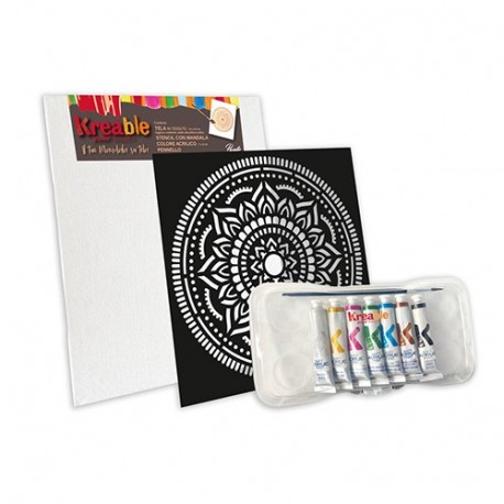 KIT KREABLE - IL TUO MANDALA SU TELA  -