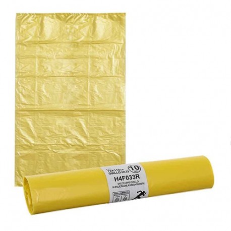 SACCHI LDPE GIALLO 72X11 GR33 PZ10 LT110