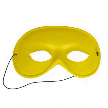 MASCHERA DOMINO DI SETA GIALLO  - 12487