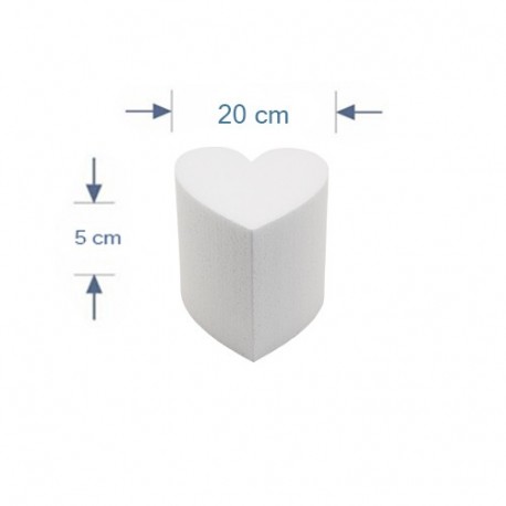 BASE CUORE POLISTIROLO PER TORTE D20 X H