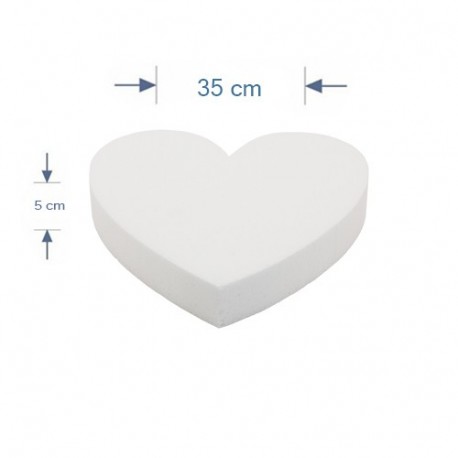 BASE CUORE POLISTIROLO PER TORTE D35 X H