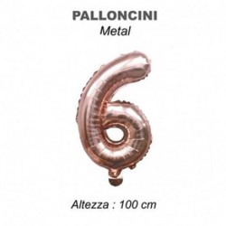 PALLONCINO MYLAR 100CM-ROSA GOLD. NUM.6